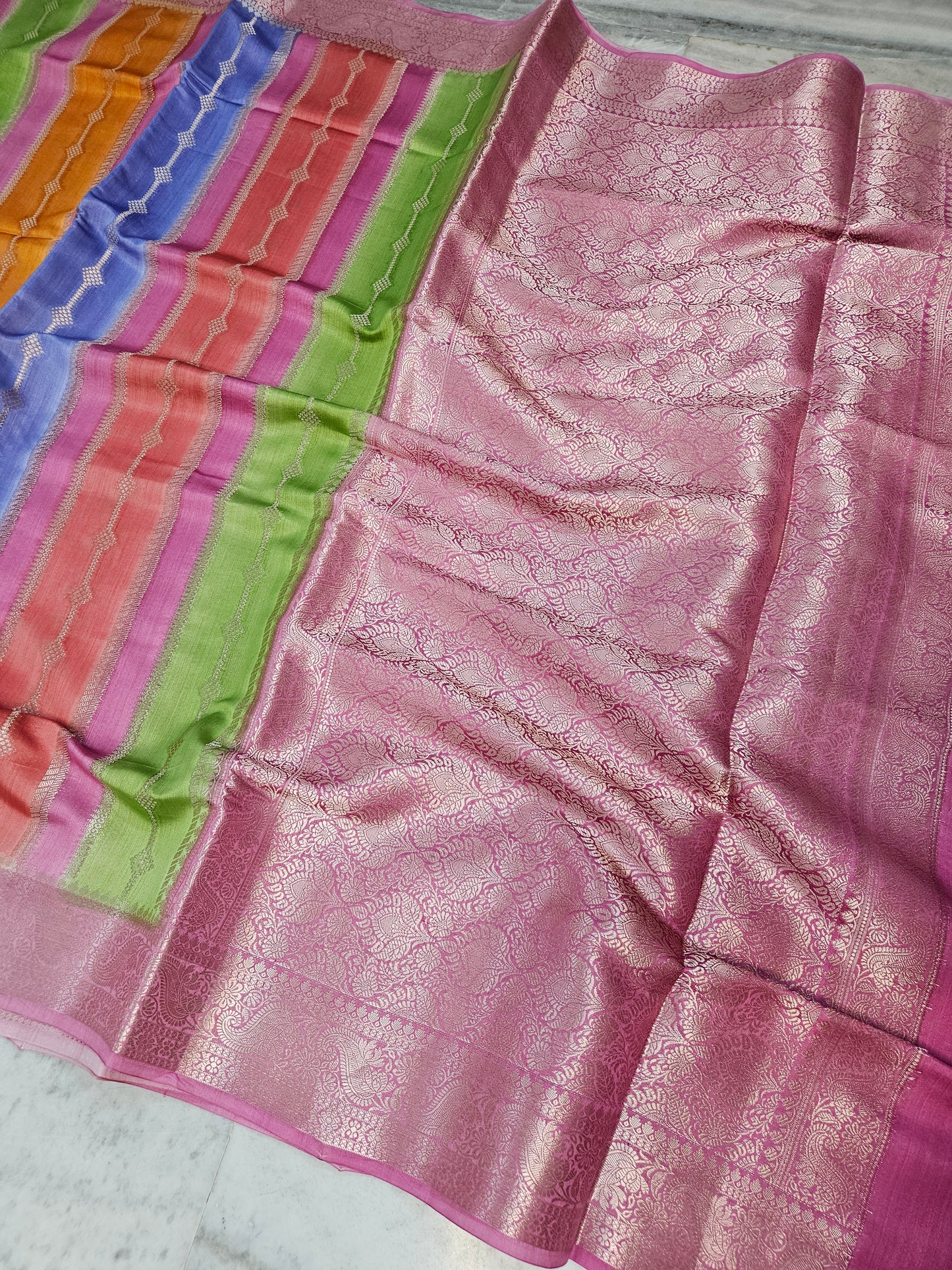 Pure Chiniya Silk Rangkat Banarasi Saree