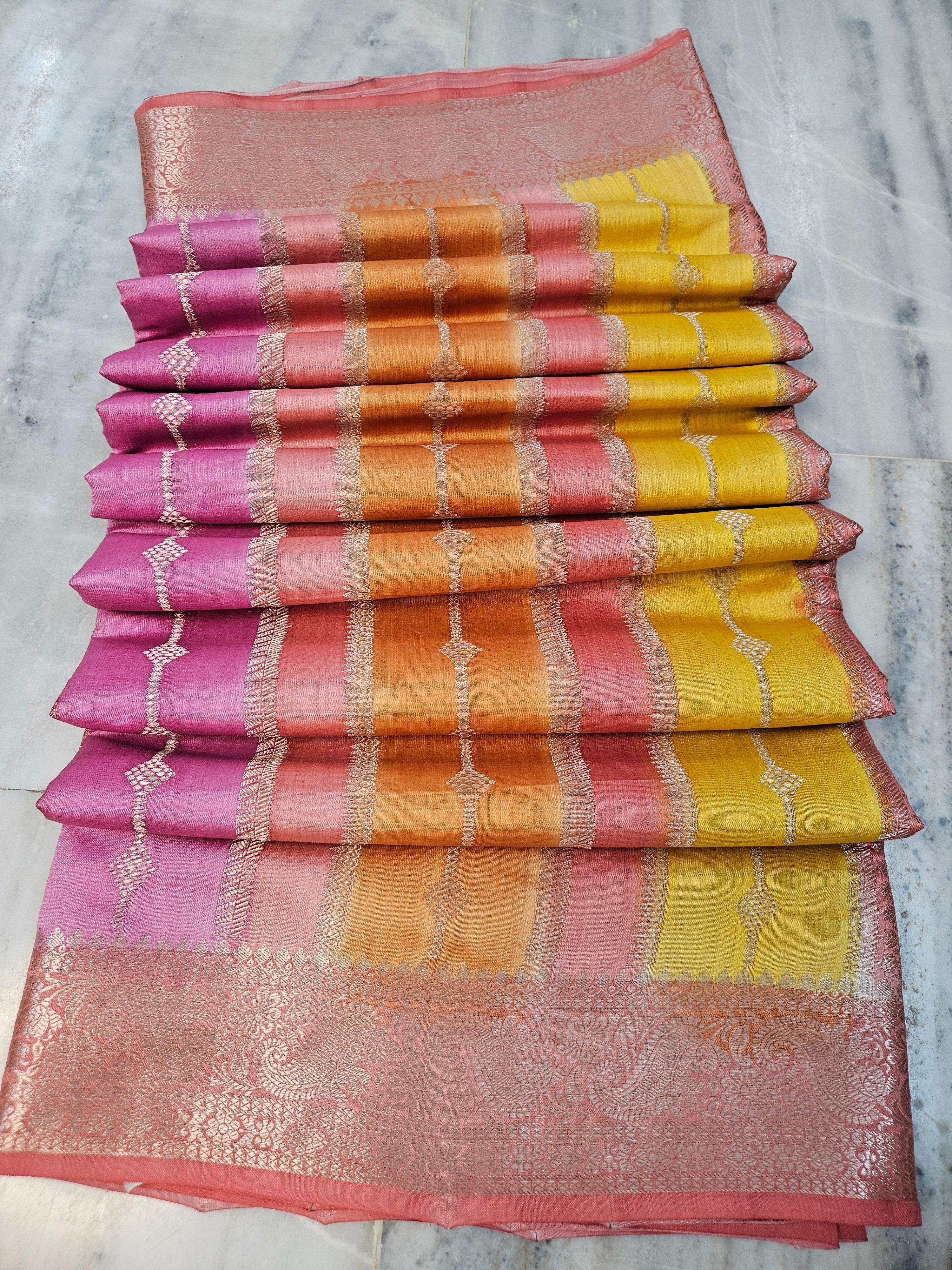 Pure Chiniya Silk Woven Rangkat Banarasi Saree