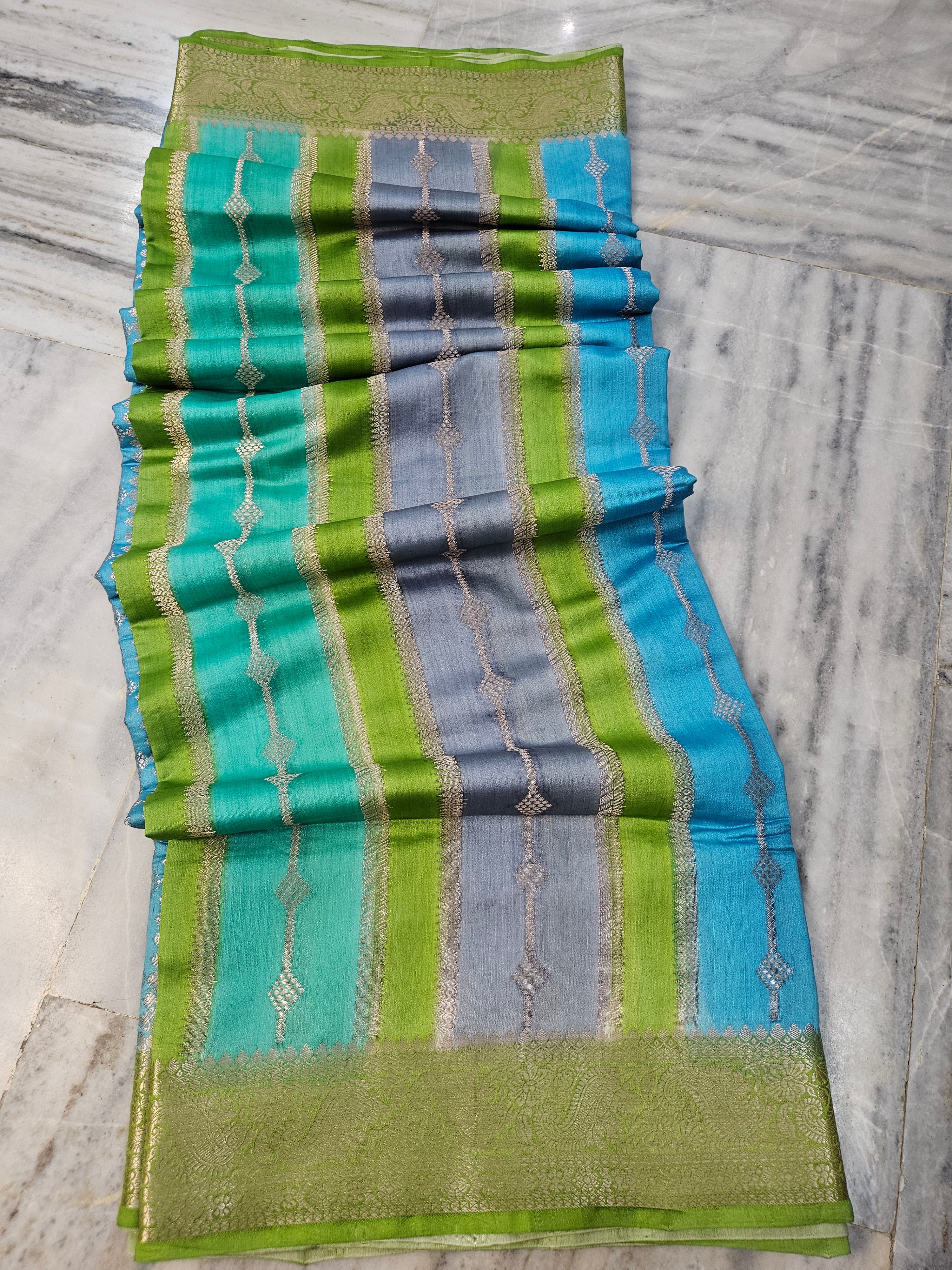 Pure Chiniya Silk Woven Rangkat Banarasi Saree