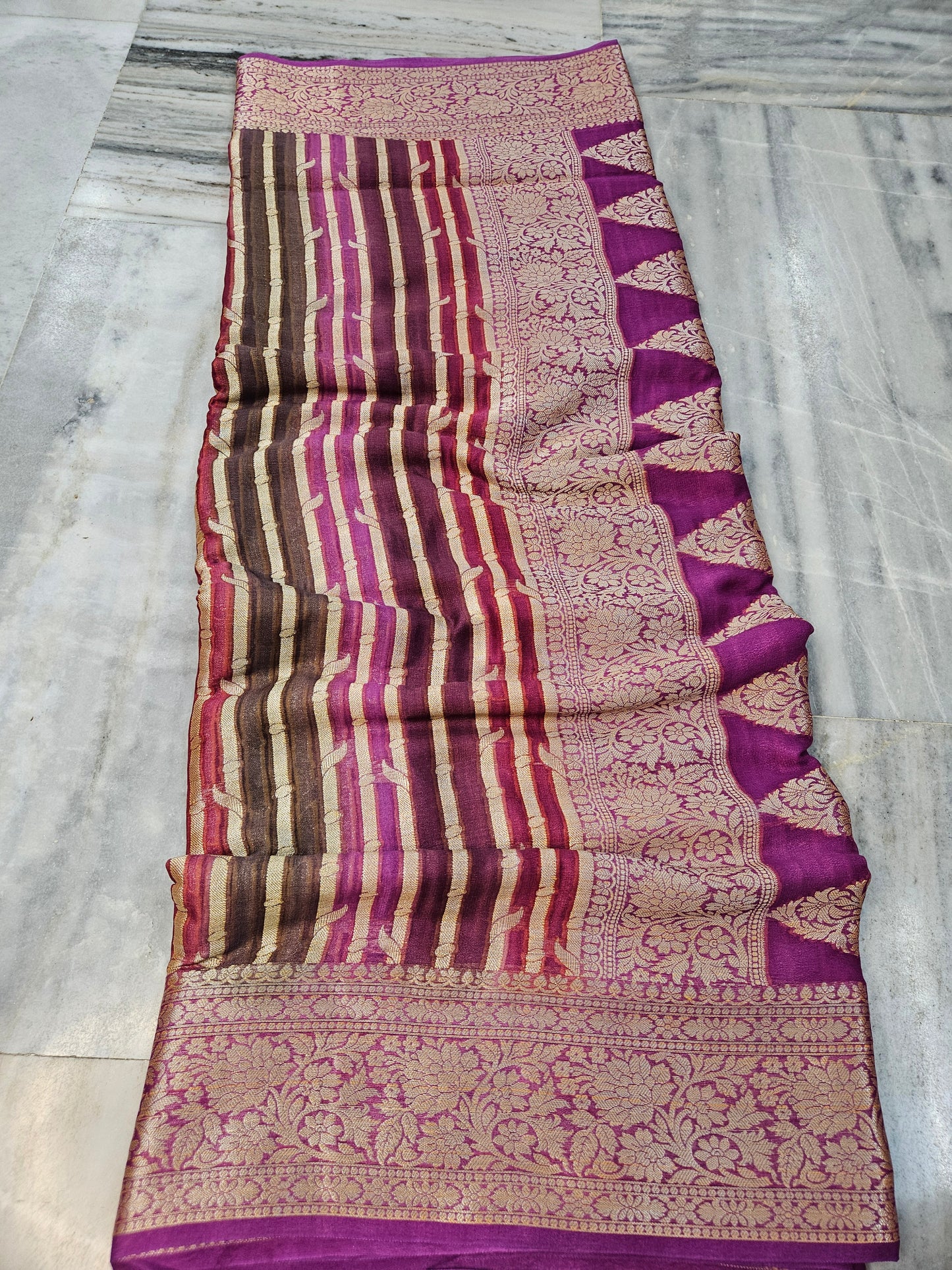 Rangkat Pure Chiffon Banarasi Saree