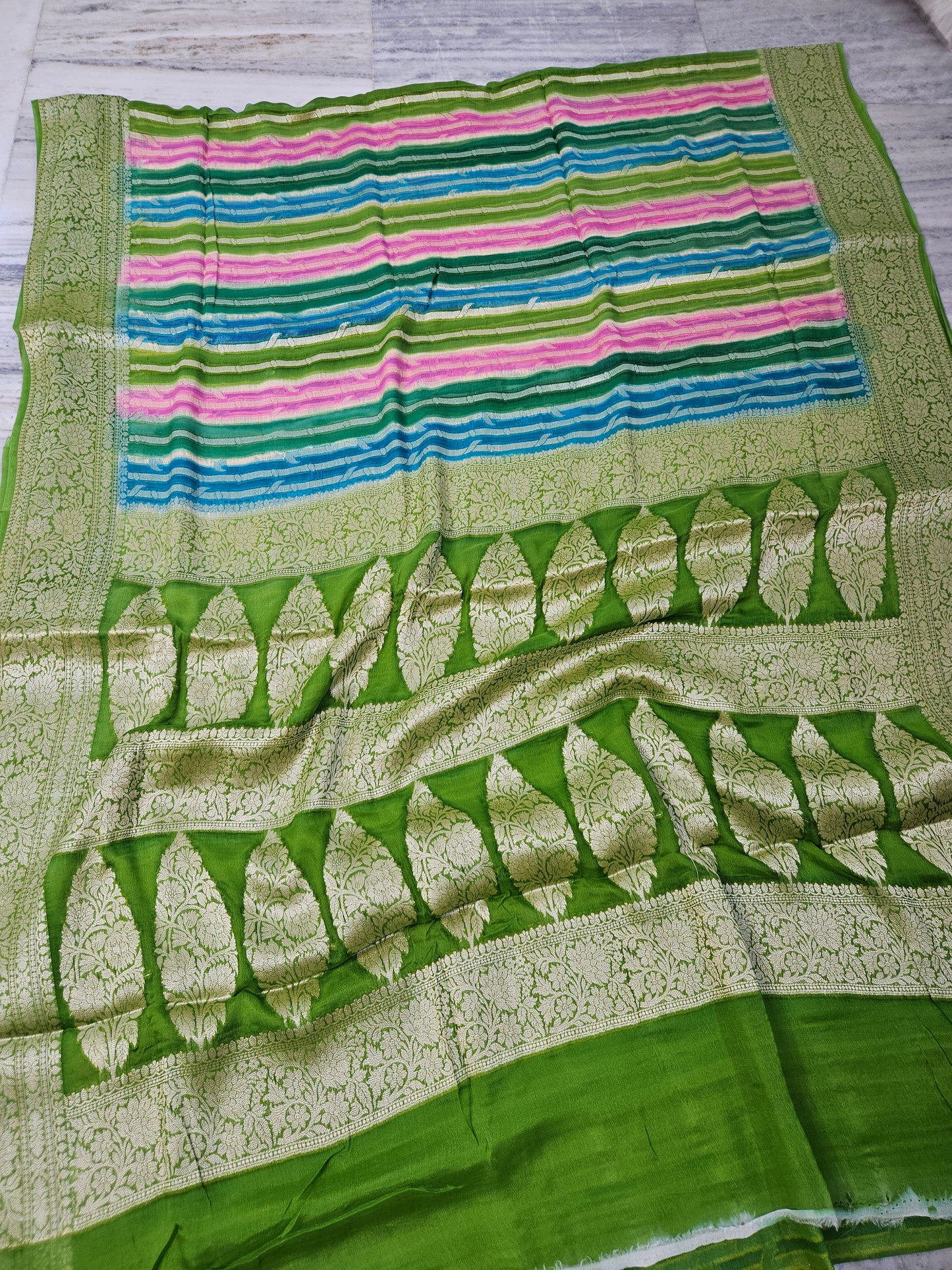 Pure Chiffon Rangkat Banarasi Saree