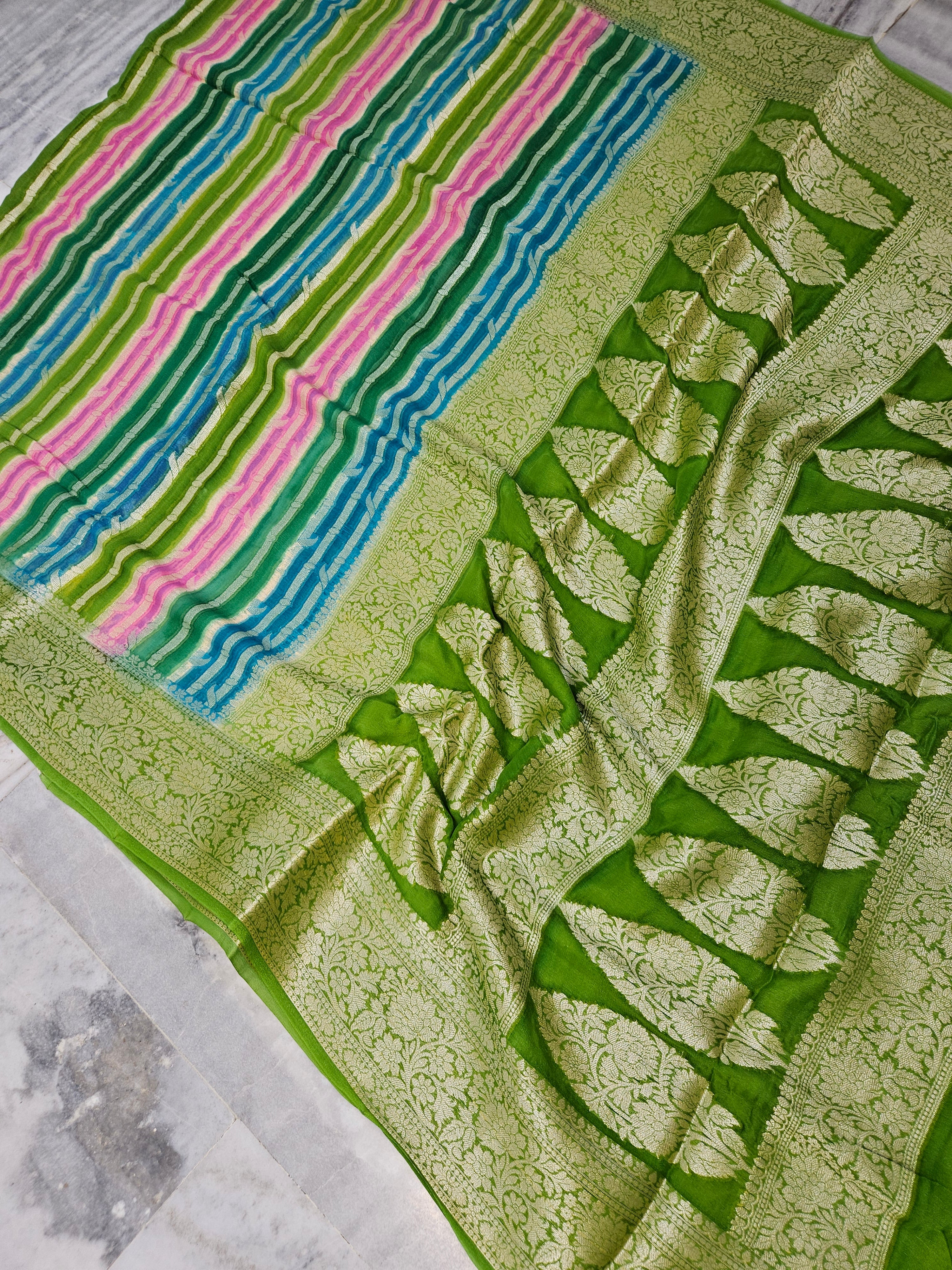 Pure Chiffon Rangkat Banarasi Saree