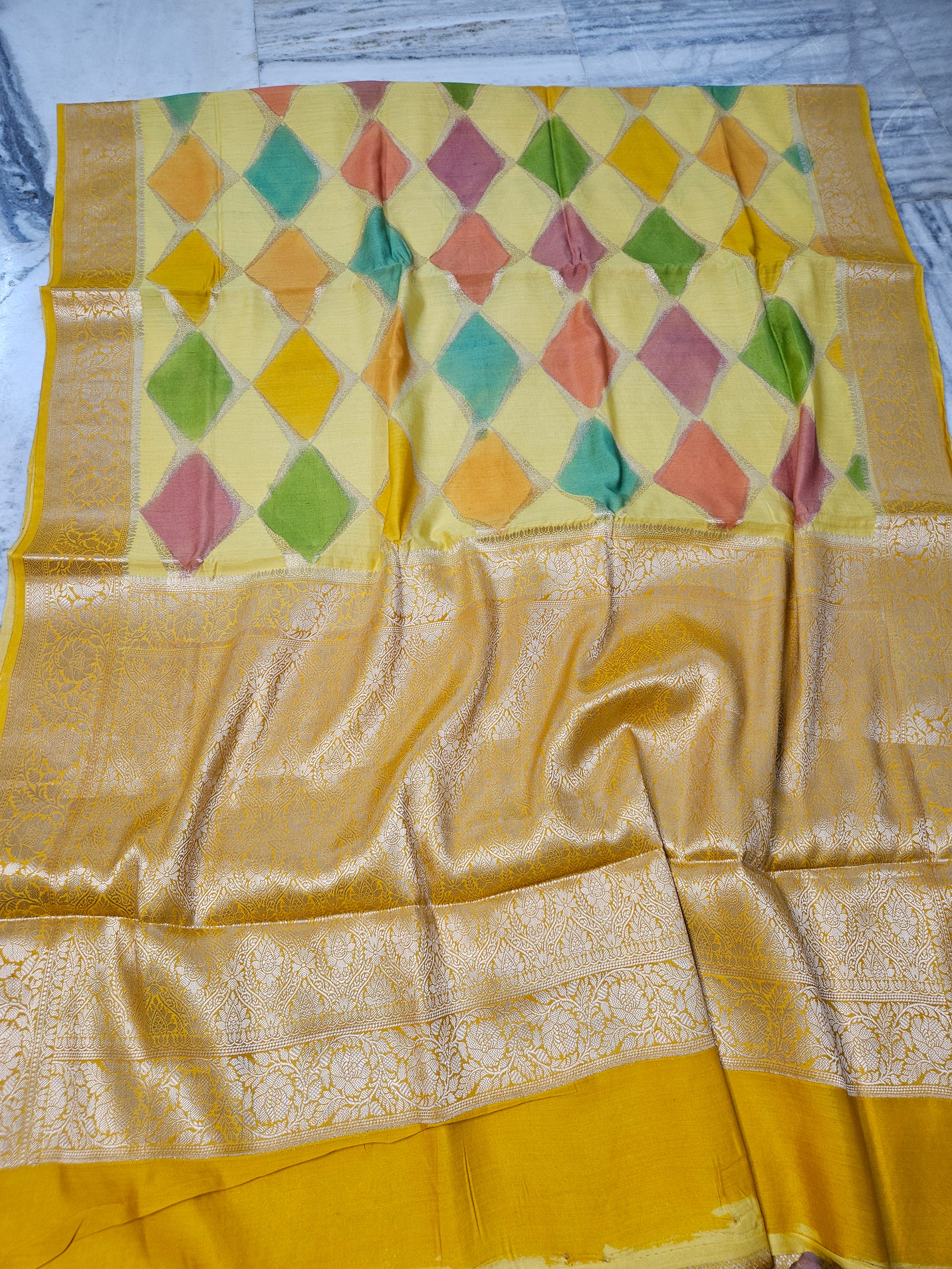 Pure Chiniya Silk Rangkat Banarasi Saree
