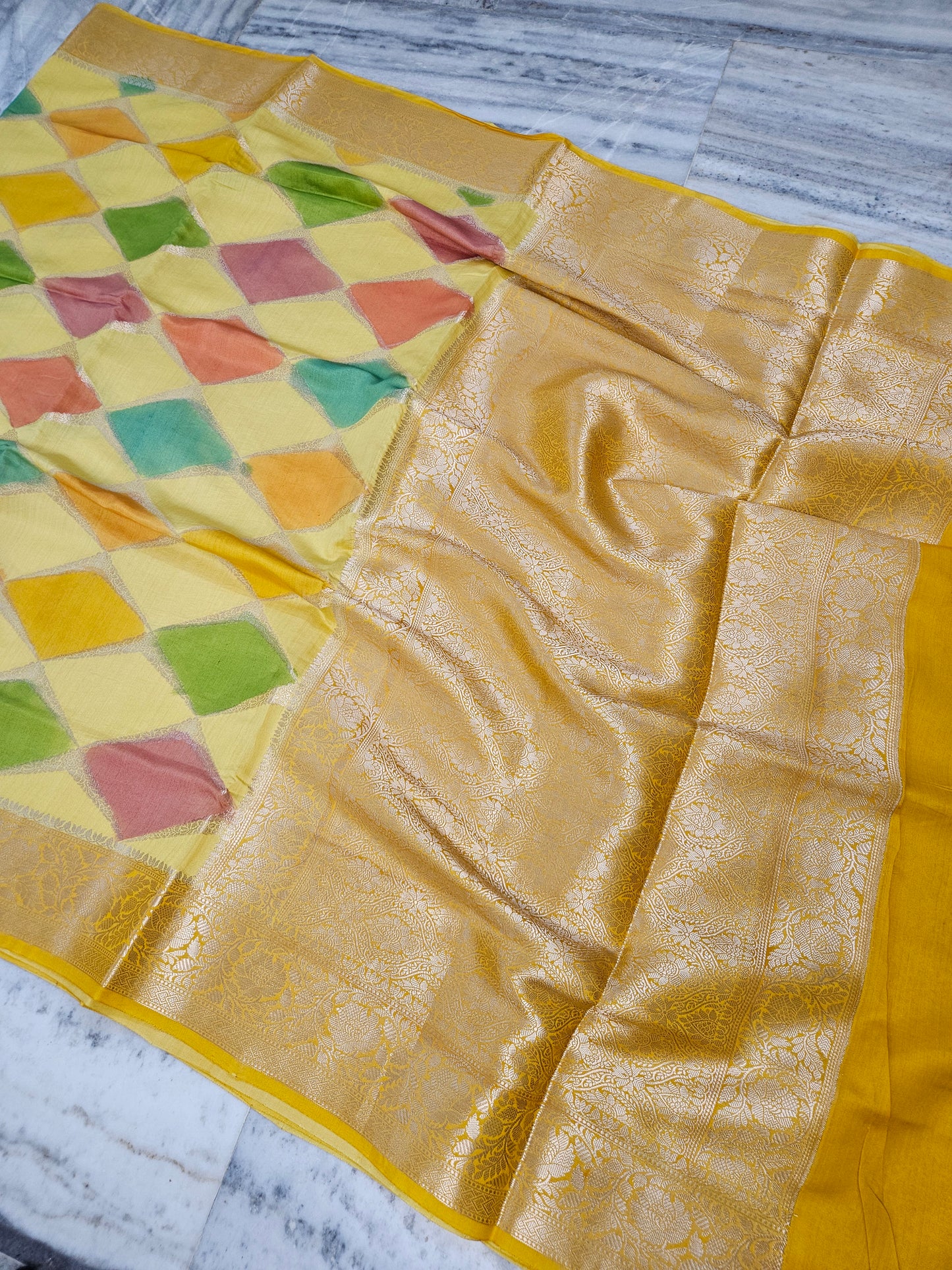 Pure Chiniya Silk Rangkat Banarasi Saree