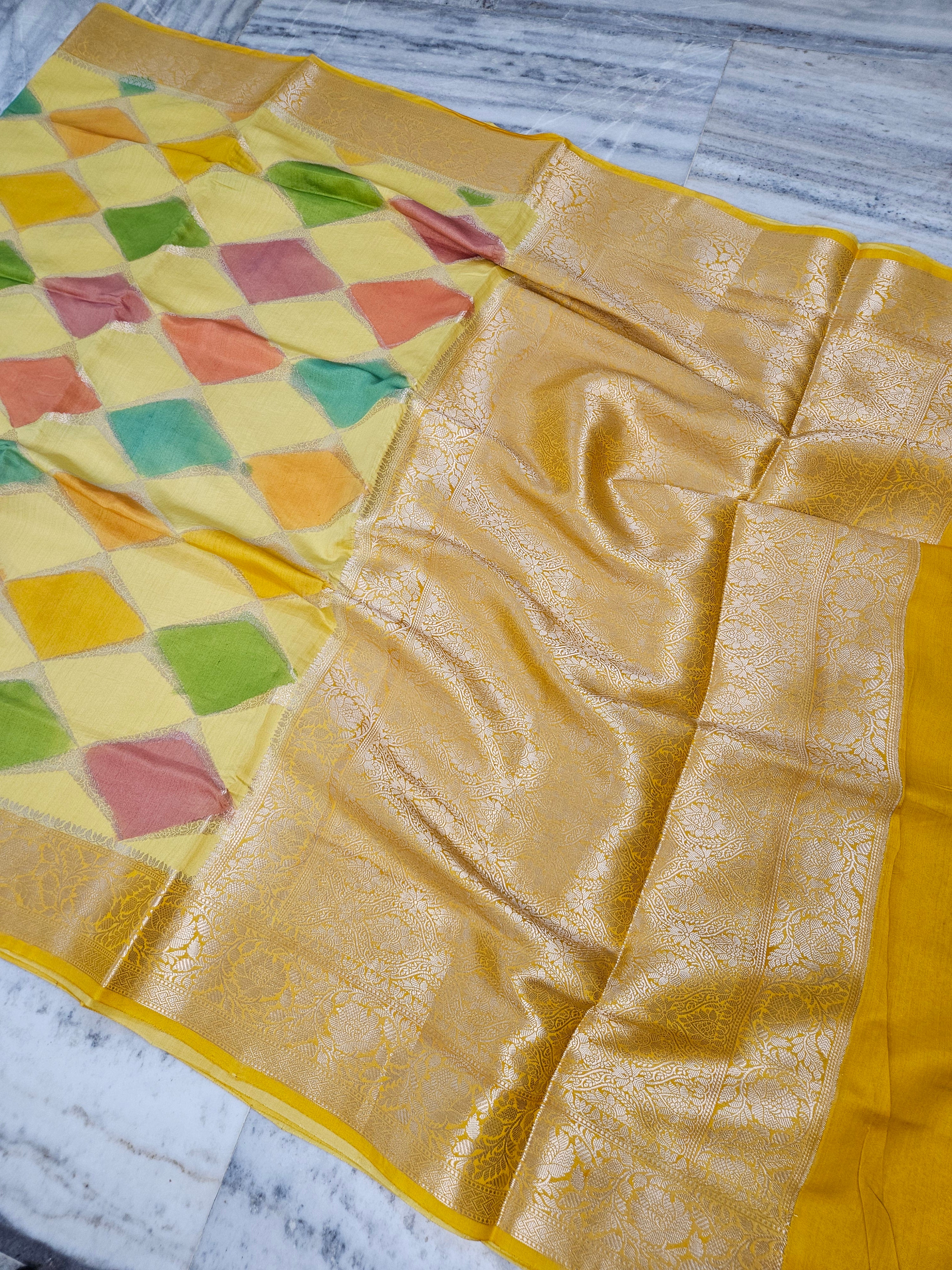 Pure Chiniya Silk Rangkat Banarasi Saree