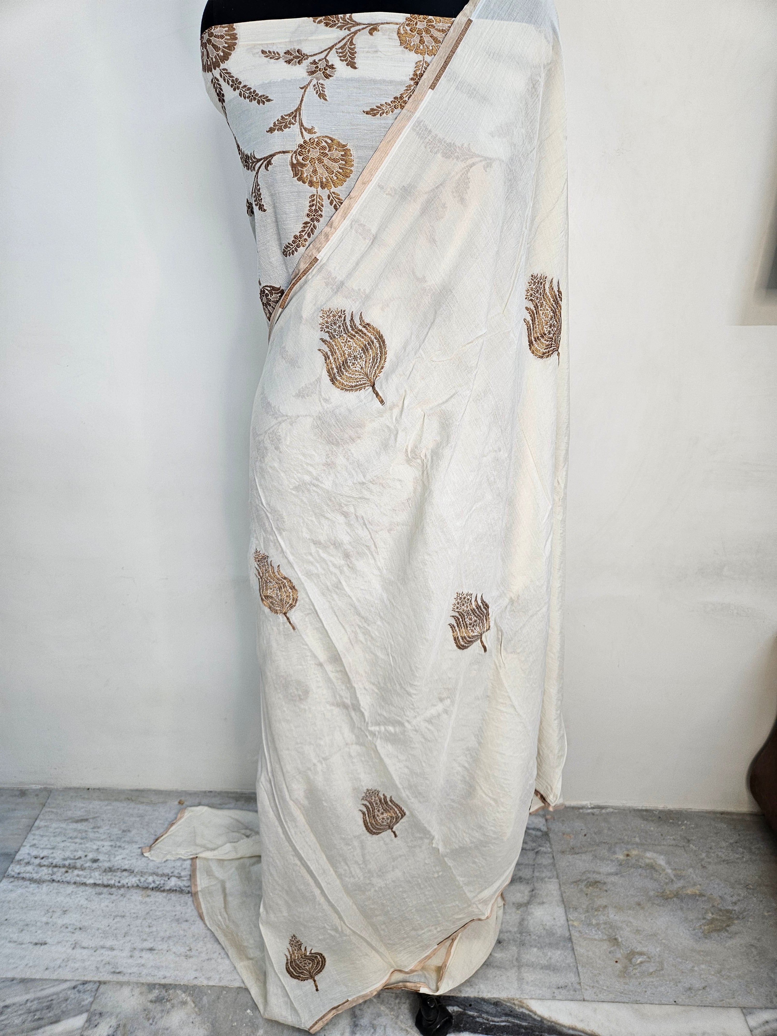 handloom pure natural tussar silk banarasi saree