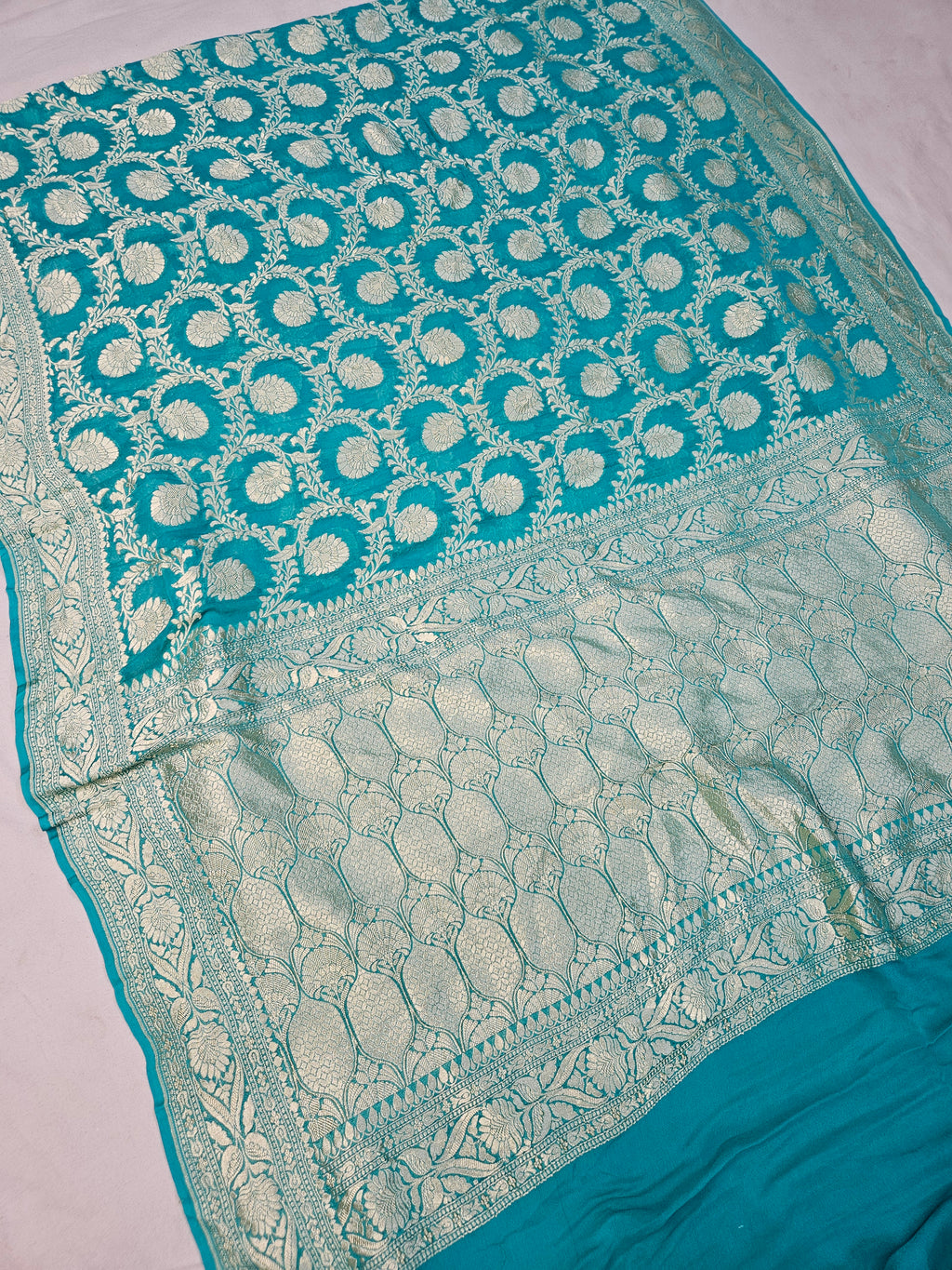 banarasi pure georgette silk woven tested zari saree