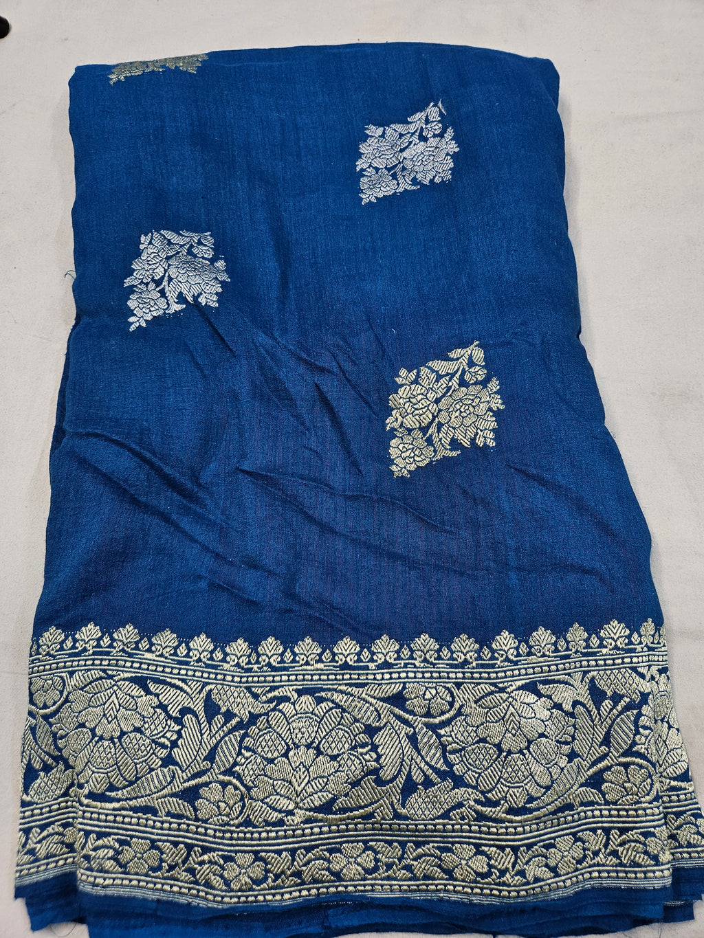 handloom pure moonga silk banarasi saree in Blue