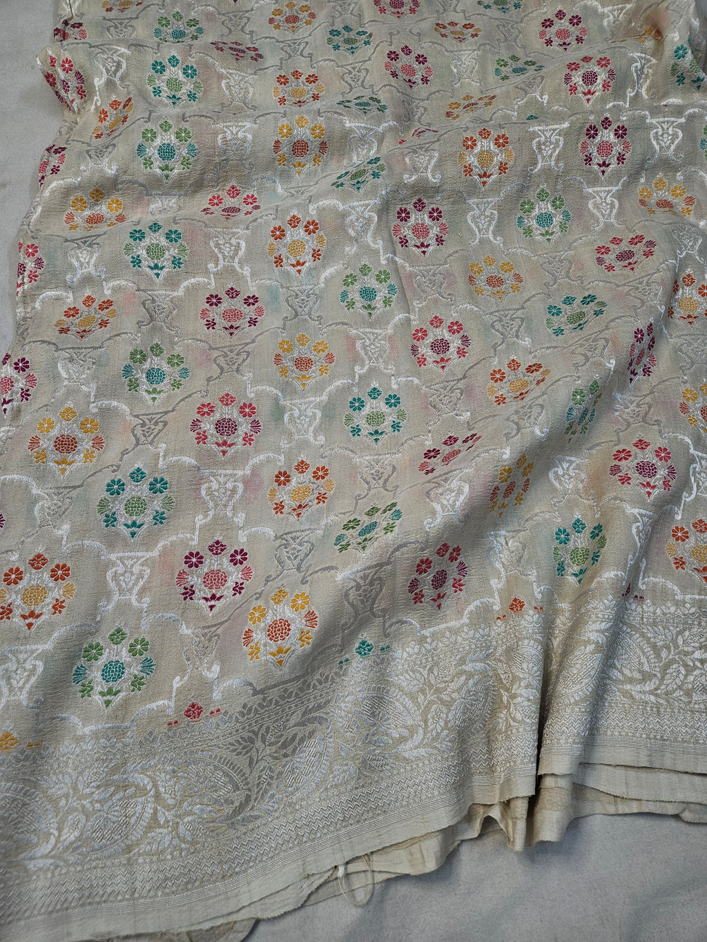 Natural pure tussar silk banarasi meena woven saree