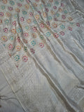 Natural pure tussar silk banarasi meena woven saree