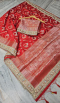 Rajwada katans faux Nazakat mirror lace work Banarasi Saree