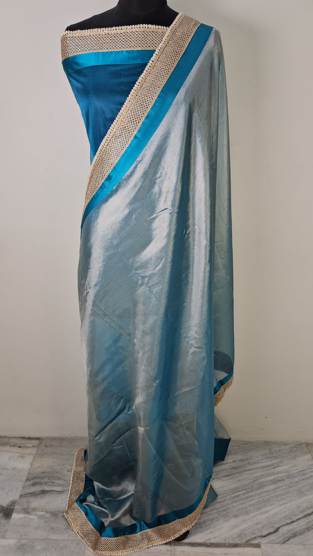 Rajwada tissue faux Nazakat mirror lace work Banarasi Saree