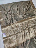 Coffee Soft Faux Banarasi Saree & Faux Gold Zari/ Banarasi Saree With Blouse