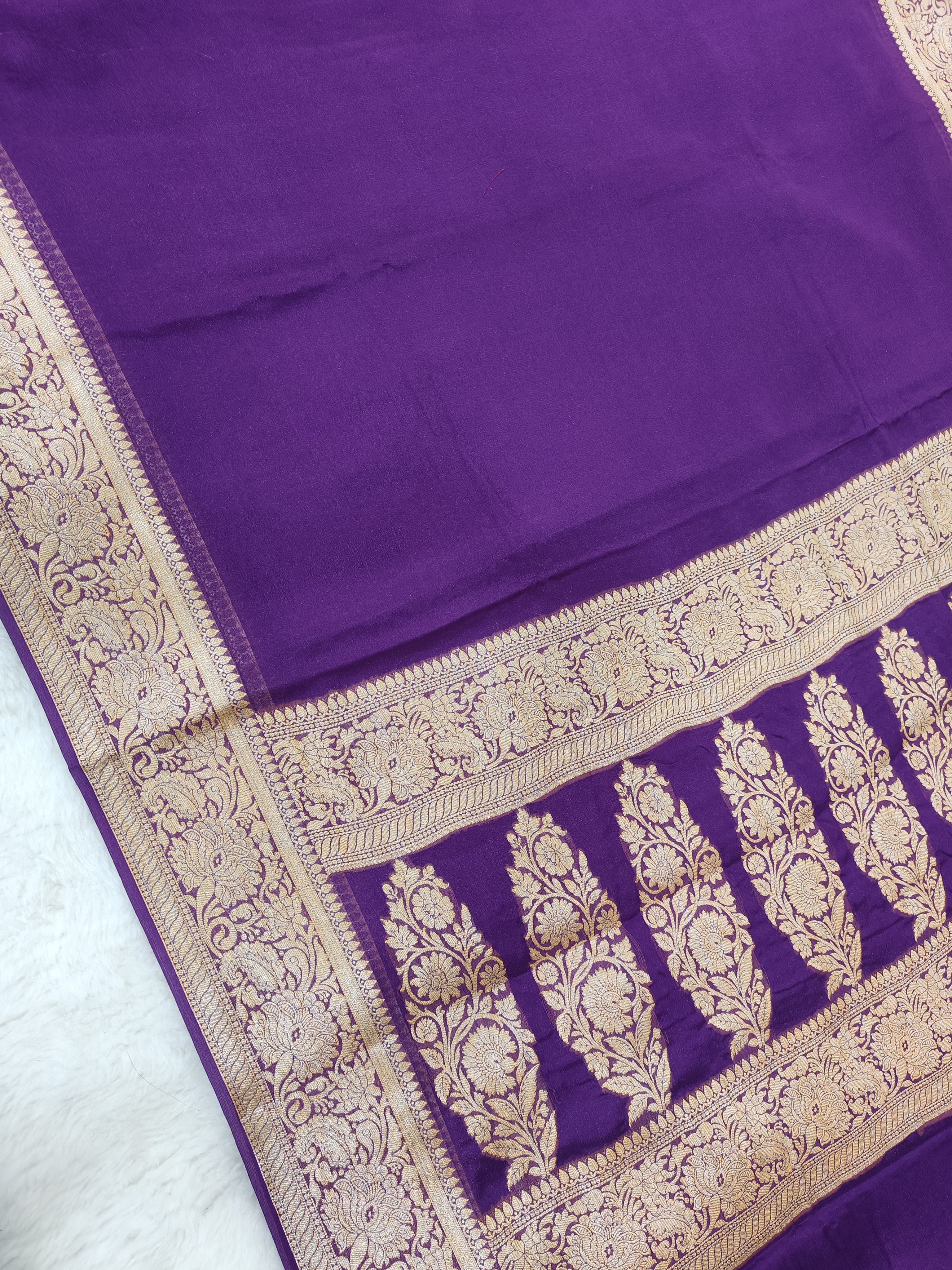 PURE CHIFFON SILK BANARASI SAREE TILFEE MEENA WORK/