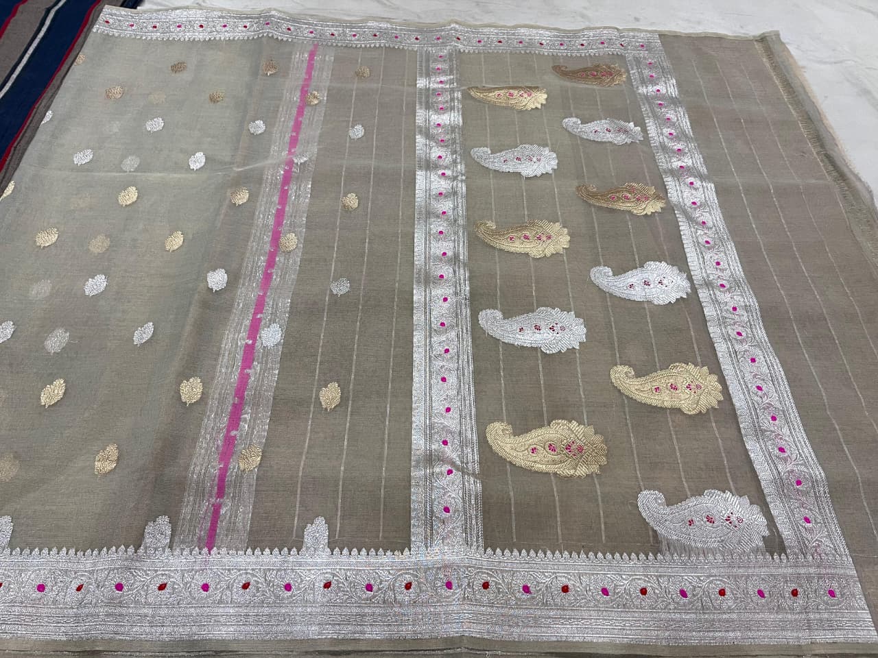 PURE CHIFFON TISSUE SONA RUPA BUTI BANARASI SAREE