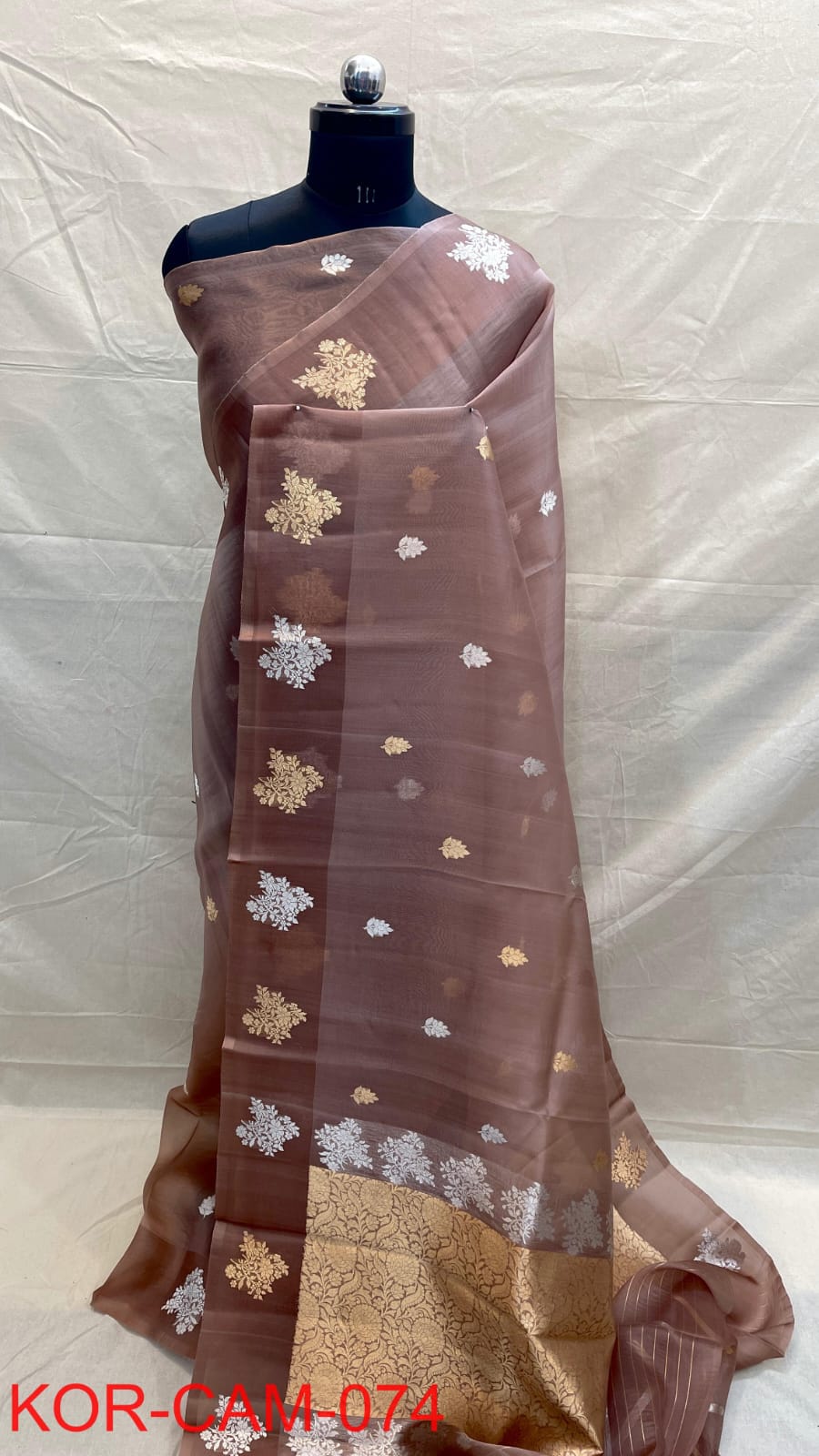 Pure Handloom Mangoo Silk Sona Rupa Alfi Banarasi Saree