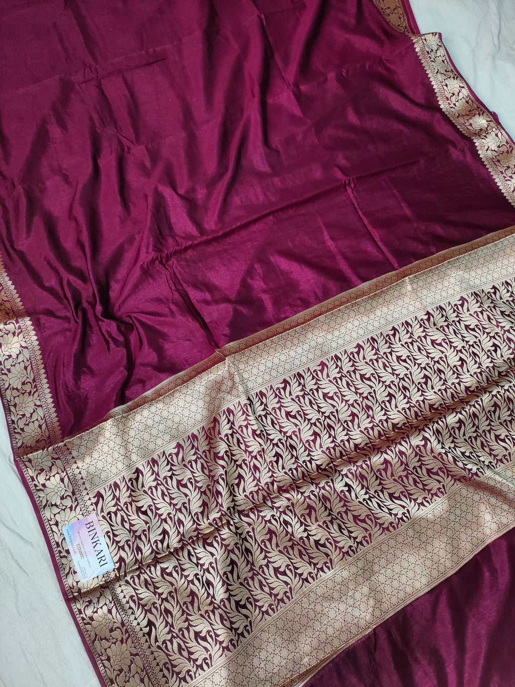 Rose Maron Soft Faux Banarasi Saree & Faux Gold Zari/ Banarasi Saree With Blouse