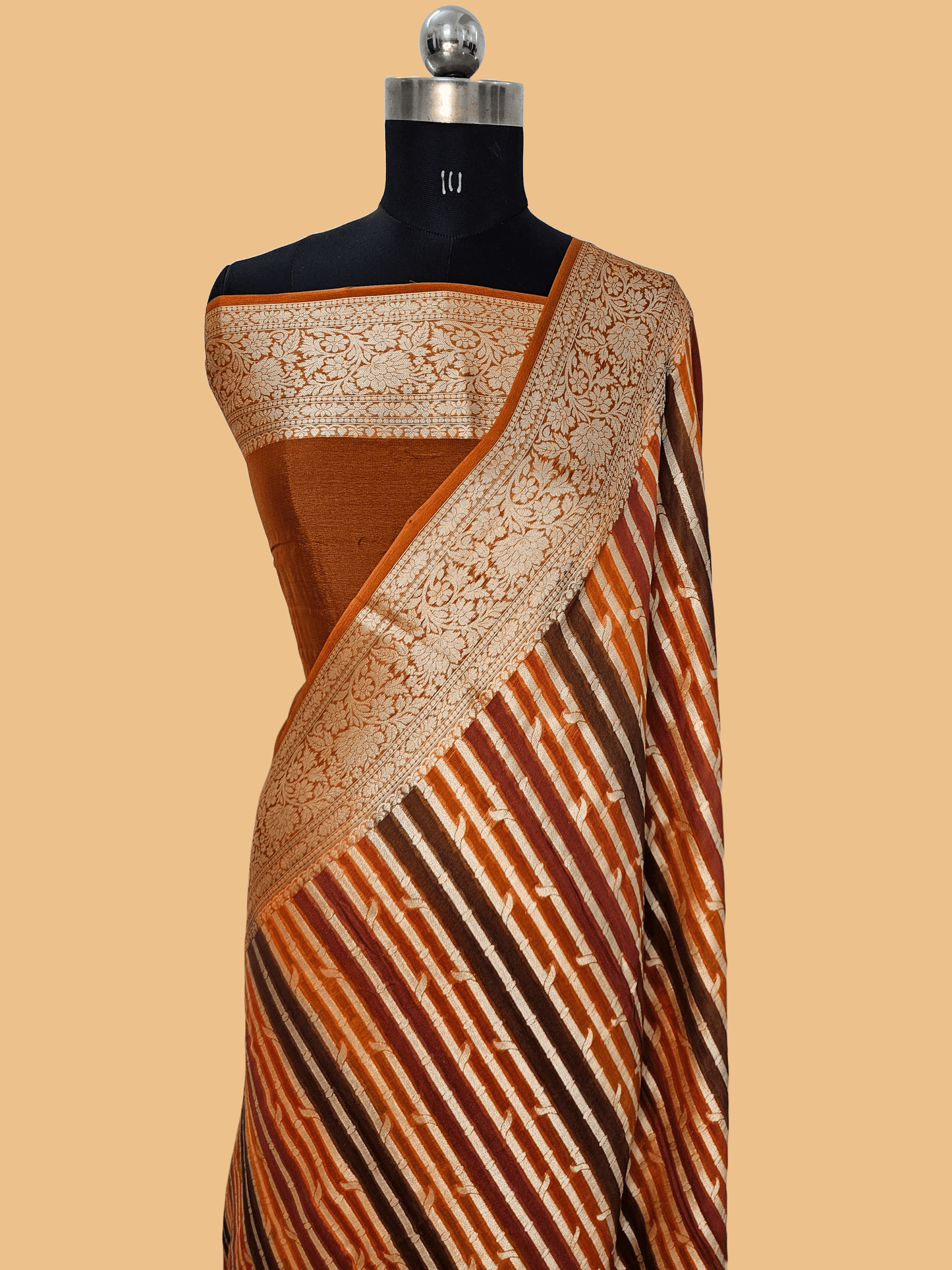 Rangkat Pure Chiffon Banarasi Saree With Handbrush Work