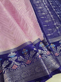 Banarasi Brocade Tilfi Meena Water Gaajri Faux Katans Woven Saree