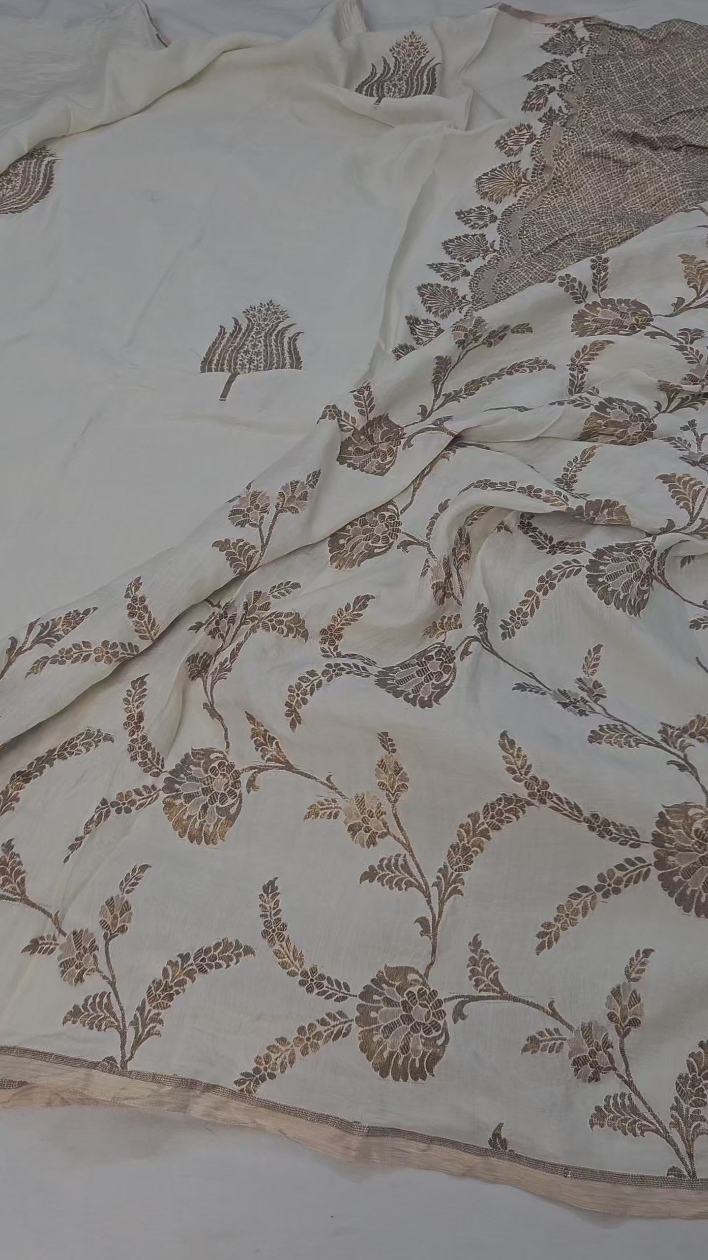 handloom pure natural tussar silk banarasi saree